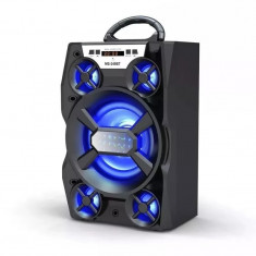 Boxa portabila Bluetooth MS248BT, 15 W, AUX, USB, card, radio FM, negru foto