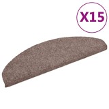 Cumpara ieftin Covorase autoadezive pentru scari, 15 buc., 65x21x4 cm, maro deschis, semirotunde, mari