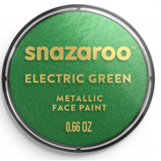 Vopsea metalica pentru fata si corp Snazaroo, 18ml, verde electric - RESIGILAT