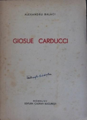 GIOSUE CARDUCCI - DEDICATIE !!! foto