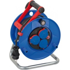 Prelungitor exterior cu tambur Garant Brennenstuhl, 3 prize, IP44, 25 m, Negru