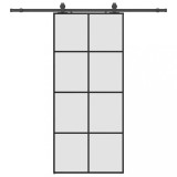 Cumpara ieftin Usa glisanta cu set de feronerie neagra 90x205 cm Sticla ESG