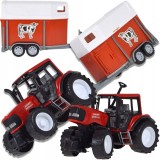 Tractor de jucărie mare cu remorcă pentru animale, tracţiune pull-back, cabină cu orificiu pentru manetă, pentru copii 3+