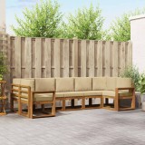 Cumpara ieftin Set de canapele de exterior 7 buc. 7-Locuri Natural si Bej