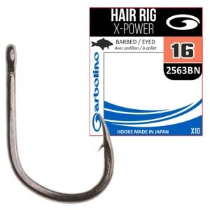 Carlige Garbolino Nr.14 Hair Rig X-Power 2563 Black Nickel 10buc foto