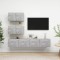Gossi set de dulapuri tv, 4 piese, gri beton, lemn prelucrat