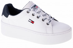 Pantofi pentru adida?i Tommy Hilfiger Iconic Leather Flatform EN0EN01113-YBR alb foto