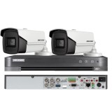 Sistem de supraveghere HIKVISION 2 camere bullet 8MP, IR 80m, 4 in 1 lentila 3.6mm, DVR 4 canale 4K 8MP SafetyGuard Surveillance