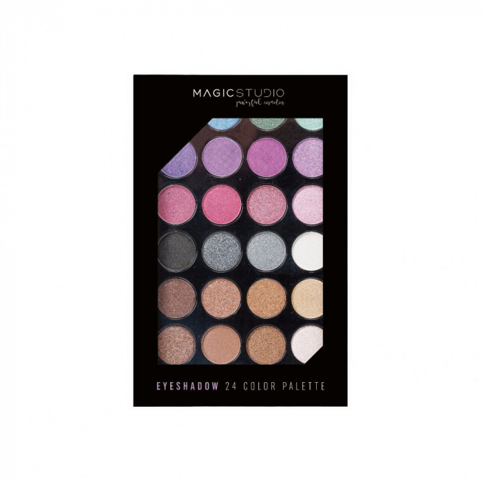 Paleta fard de pleoape Powerful Cosmetics, 24 nuante sidefate, Magic Studio