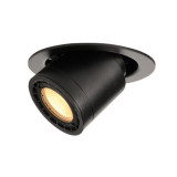 Spot incastrat, SUPROS 78 Ceiling lights, black recessed fitting, LED, 3000K, round, tiltable, black, 60&deg; lens, 9W,, SLV