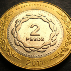 Moneda bimetal 2 PESOS - ARGENTINA, anul 2011 * cod 1776 A