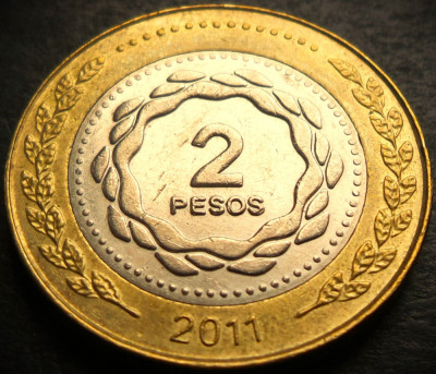 Moneda bimetal 2 PESOS - ARGENTINA, anul 2011 * cod 1776 A foto