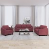 VidaXL Set canapea cu perne, 3 piese, roșu vin, material textil