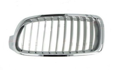 Grila radiator Bmw Seria 3/ Seria 3 Gt (F30/31/34/35), 01.2012-, stanga, crom/argintiu, 51137263479, 20D105-9, Modern Line foto
