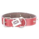 Zgarda piele ornamente 4/65 cm nr 5 rosu