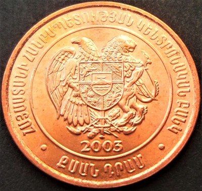 Moneda 20 DRAM - ARMENIA, anul 2003 *cod 4229 = UNC foto