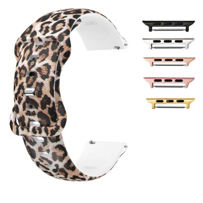 Curea silicon, compatibila Apple Watch 10, 42mm, Quick Release, White Leopard foto