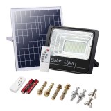 Cumpara ieftin Proiector LED cu panou solar 40W, 183 leduri, exterior IP65, telecomanda, indicator baterie, cablu 5M, timer