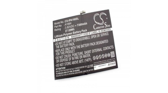 &Icirc;nlocuire baterie tabletă VHBW pentru Apple A1664 - 7300 mAh 3,82 V Li-polimer