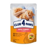 Cumpara ieftin Club 4 Paws, Hrana umeda pisici, curcan in sos, 24x85g