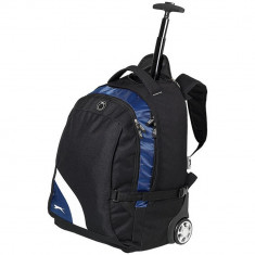 Rucsac troler pentru Laptop 15.5 inch, Everestus, WY, 600D poliester, negru, albastru, saculet si eticheta bagaj incluse foto