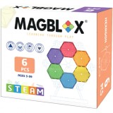 Cumpara ieftin Set magnetic de constructie transparente, Magblox, Hexagon, 6 piese