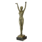 Dansatoare Art Deco- statueta din bronz pe soclu din marmura DC-32, Nuduri