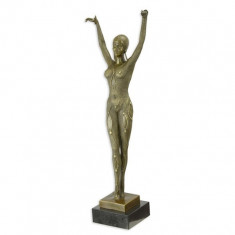 Dansatoare Art Deco- statueta din bronz pe soclu din marmura DC-32