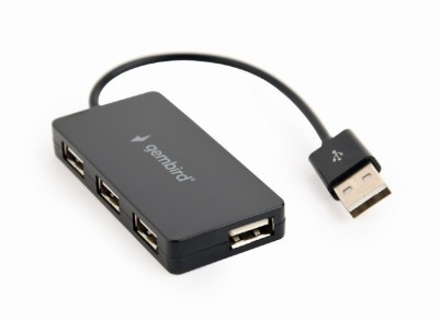 HUB extern GEMBIRD, porturi USB: USB 2.0 x 4, conectare prin USB 2.0, cablu 0.15 m, negru, &amp;quot;UHB-U2P4-04&amp;quot; (timbru verde 0.8 lei) foto