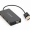 HUB extern GEMBIRD, porturi USB: USB 2.0 x 4, conectare prin USB 2.0, cablu 0.15 m, negru, &quot;UHB-U2P4-04&quot; (timbru verde 0.8 lei)