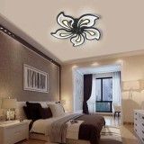 Lustra LED cu telecomanda GLORIOSA, 150W, 5 Petale, lumina Rece/Calda/Neutra, Dimabila, Negru, Alessandro DESIGN