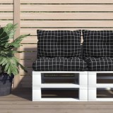 vidaXL Perne pentru paleți, 2 buc, negru, model carouri, textil oxford 360850