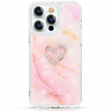 Cumpara ieftin Husa Cover Kingxbar Epoxy Series pentru iPhone 13 Marble Pink