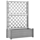 Cumpara ieftin Jardiniera de gradina cu spalier, gri piatra, 100x43x142, PP