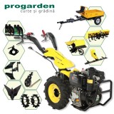 Pachet motocultor ProGarden Campo U12E 12CP cu remorca 500 kg si accesorii