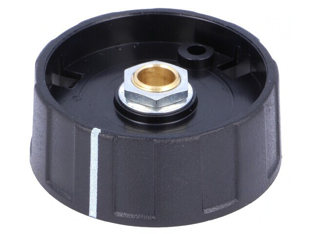 Buton rotativ negru cu indicator ABS &Oslash;6mm &Oslash;40x15,5mm