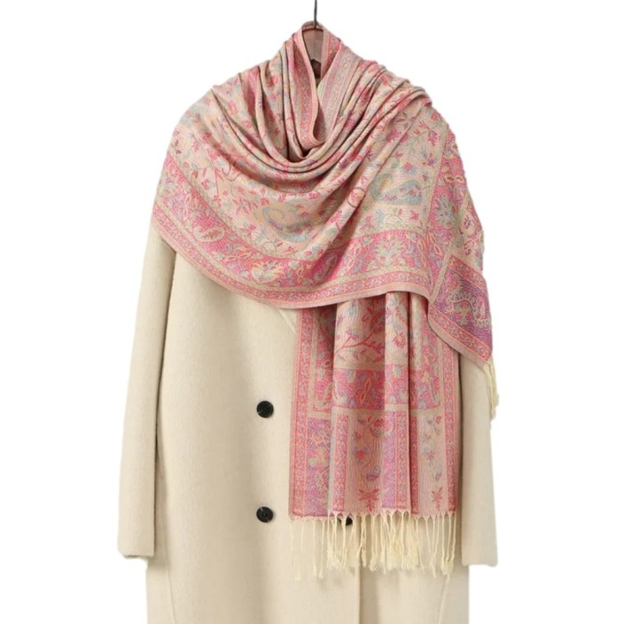 Esarfa casmir jacquard roz