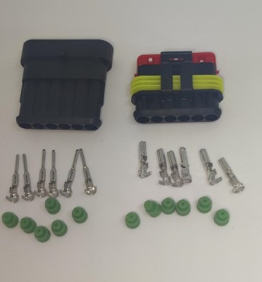 Set conectori cablu Superseal 1.5 tata-mama mufa 6 pin +12 pini inclusi + 12 garnituri incluse IP67 TE Connectivity 282108-1-SET foto