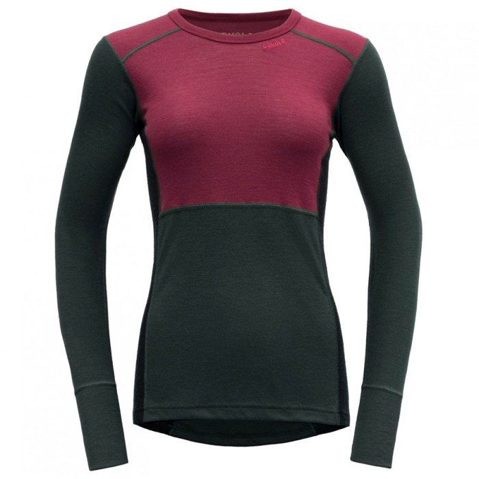 DEVOLD Lauparen Merino 190 Shirt Woman beetroot/woods/ink XS