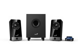 BOXE GENIUS 2.1, RMS: 10W (2 x 3.25W + 1 x 3.5W), black wood, &quot;SW-2.1 300X&quot; &quot;31730041400&quot; (timbru verde 11.00 lei)