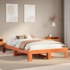 VidaXL Cadru pat fără saltea, maro ceruit, 135x190 cm, lemn masiv pin 3308749