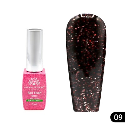 Ojă semipermanentă Red Flush Disco 8 ml, 09 foto