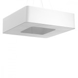 Lustar Urano Alb Din Țesătură/Pvc/Otel Cu 8 Becuri Pătrate Minimalist De Interior