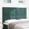 vidaXL Tăblie cap Pe perete Geometric Verde &icirc;nchis 144 cm Catifea 3337922