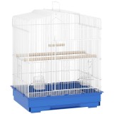 PawHut Colivie pentru Păsări Volieră din Oțel cu 2 Hrănitoare 2 Bare Leagăn și Tavă Detașabilă M&acirc;ner 46,5x36x59 cm Albastru | Aosom Romania