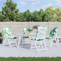 vidaXL Perne de scaun spatar inalt, 4 buc, model frunze, textil Oxford foto