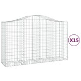 Cumpara ieftin Cosuri gabion arcuite 15 buc, 200x50x120/140 cm,fier galvanizat