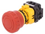Comutator de Siguranță 22mm Roșu 2NC IP65