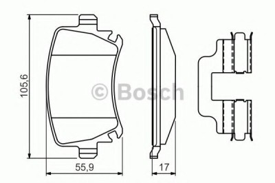 Set placute frana,frana disc VW GOLF V (1K1) (2003 - 2009) BOSCH 0 986 494 649 foto