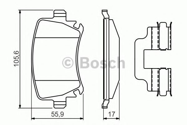 Set placute frana,frana disc VW GOLF V (1K1) (2003 - 2009) BOSCH 0 986 494 649